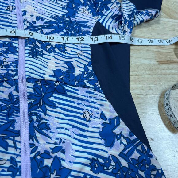 Sweaty Betty NWT Short Sleeve Cycling Jersey Floral Grid Zip Pocket Size S - Picture 10 of 14